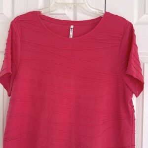 Leo & Nicole Women's Coral Colored Textured Fabric w/ Horizontal Pleating - XL